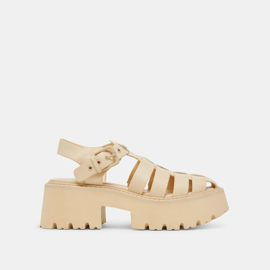 lasly tonale sandalen aus hellgelbem leder