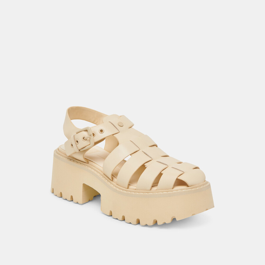 lasly tonale sandalen aus hellgelbem leder