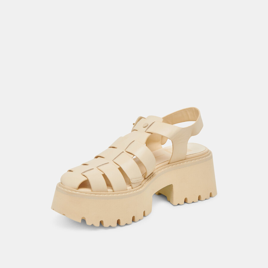 lasly tonale sandalen aus hellgelbem leder