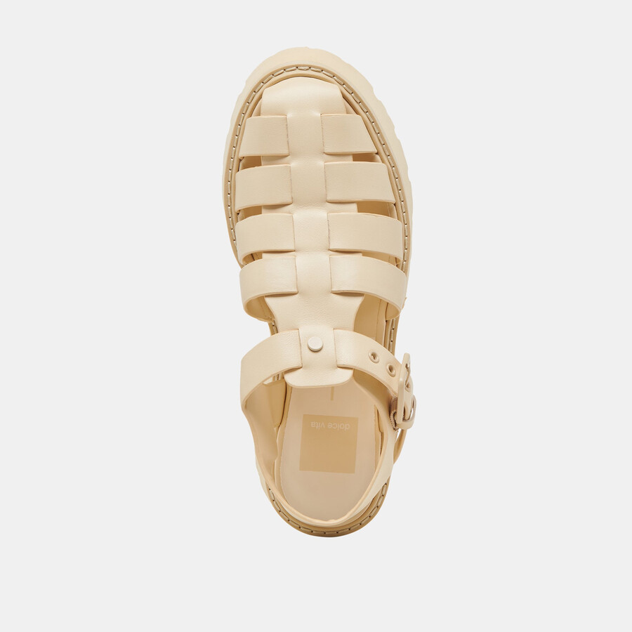 lasly tonale sandalen aus hellgelbem leder