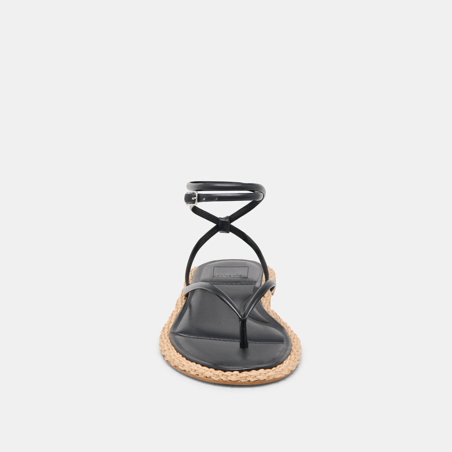 cove sandalen aus schwarzem leder