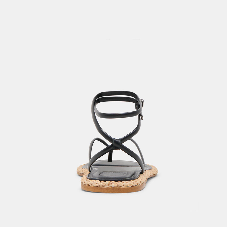 cove sandalen aus schwarzem leder