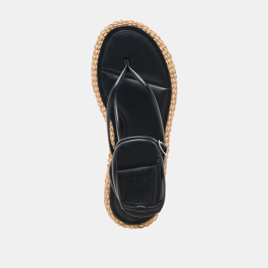 cove sandalen aus schwarzem leder