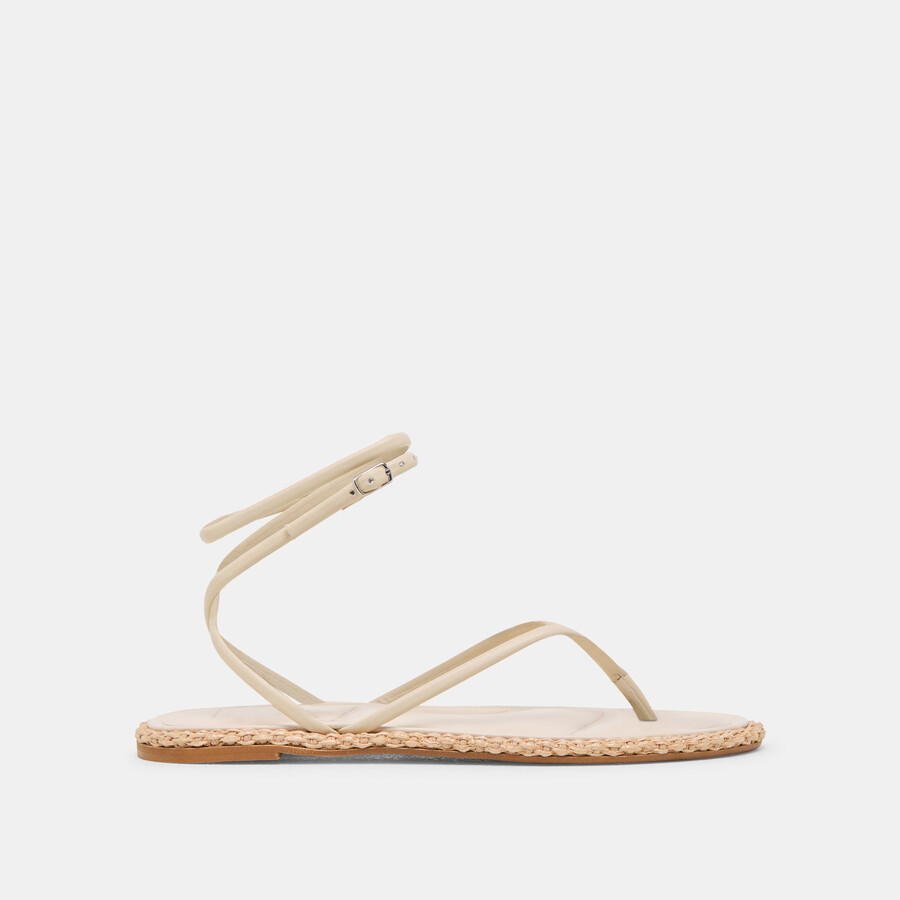 cove sandalen aus cremefarbenem leder