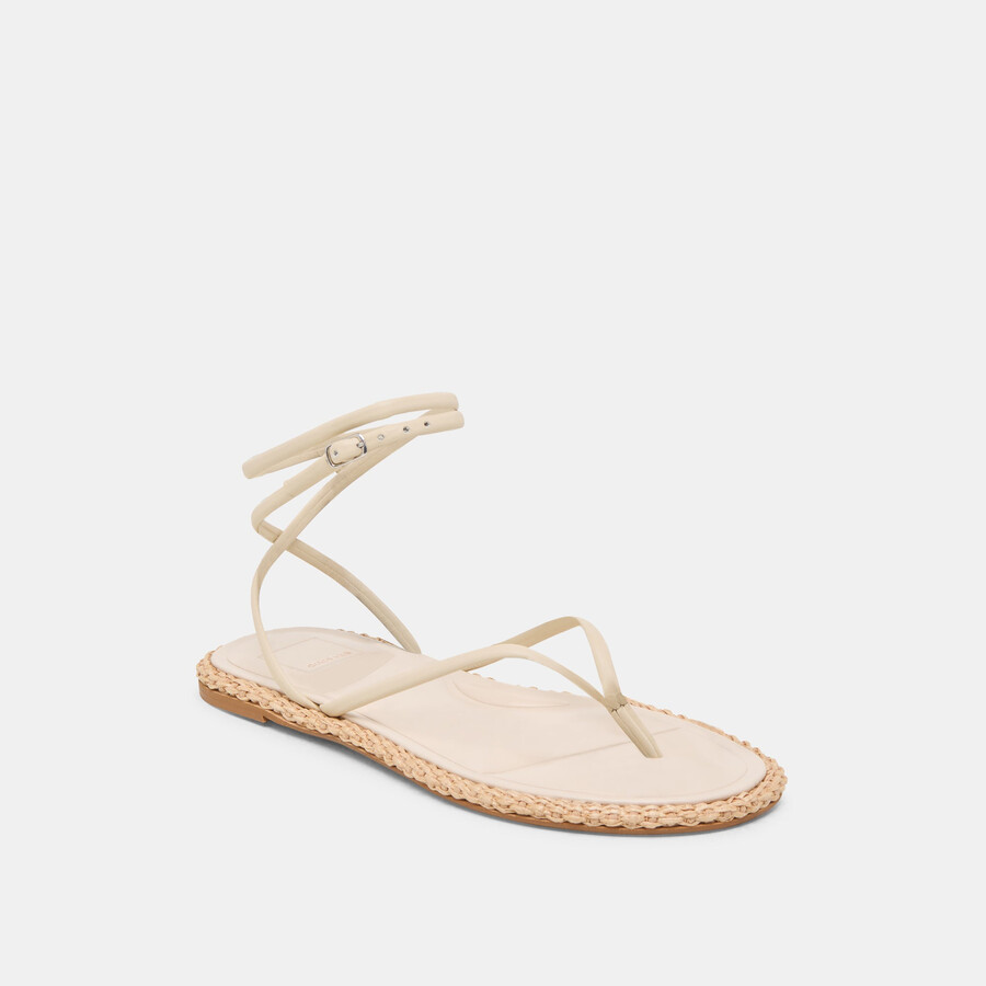 cove sandalen aus cremefarbenem leder