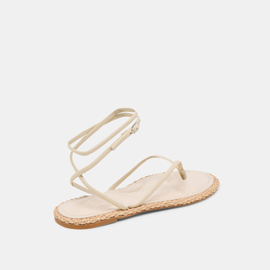 cove sandalen aus cremefarbenem leder