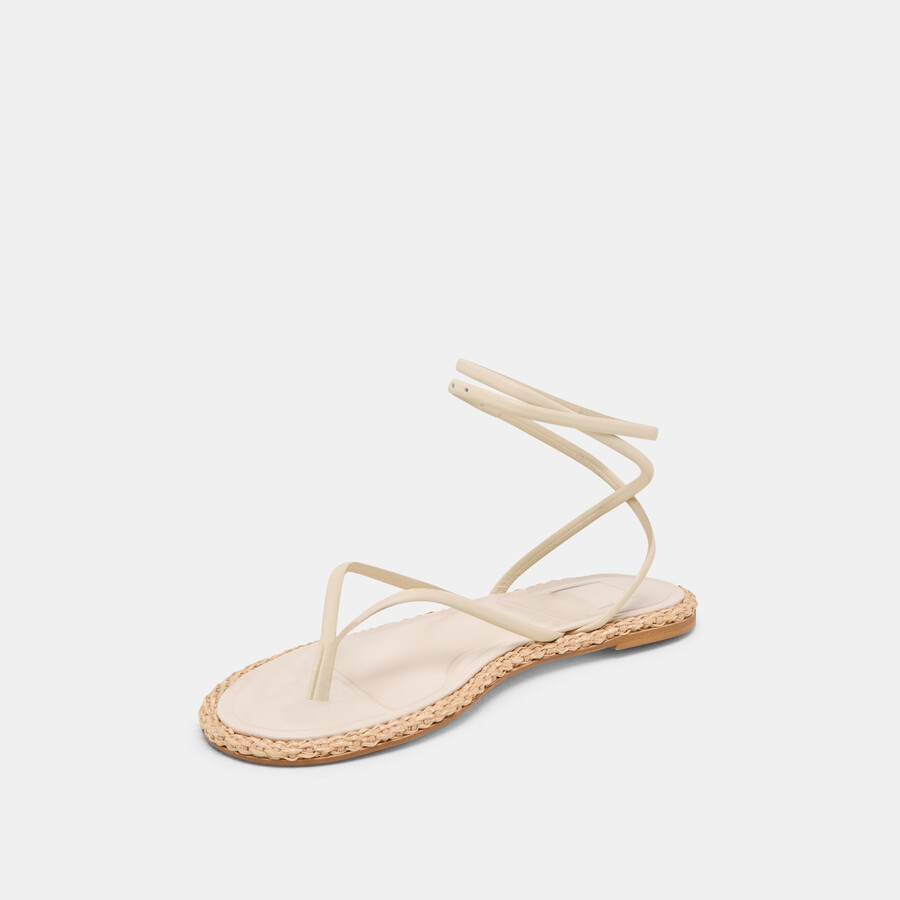 cove sandalen aus cremefarbenem leder
