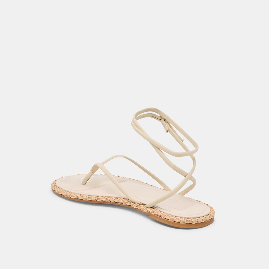 cove sandalen aus cremefarbenem leder