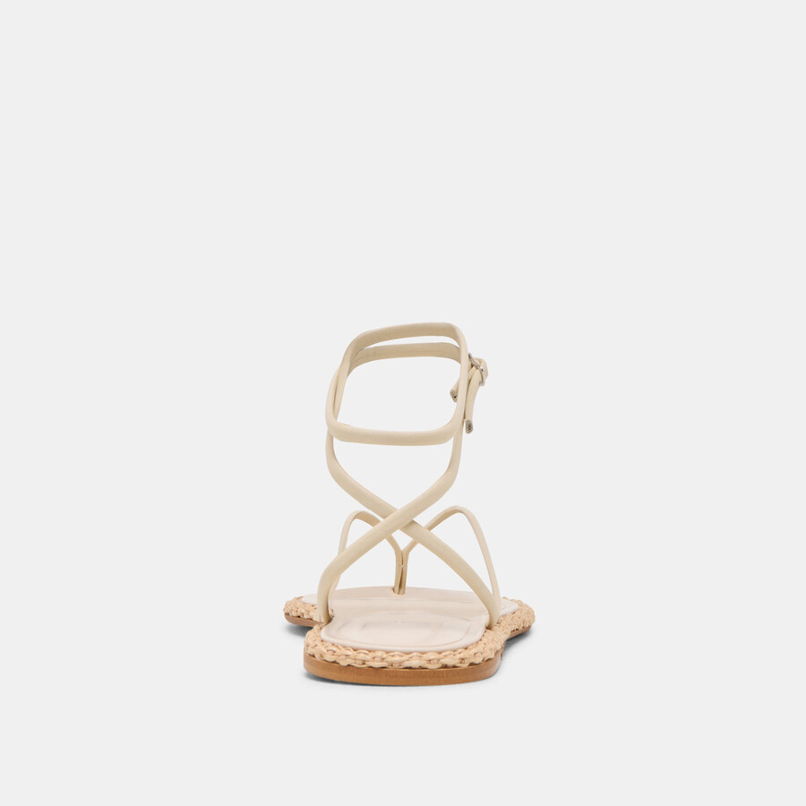 cove sandalen aus cremefarbenem leder