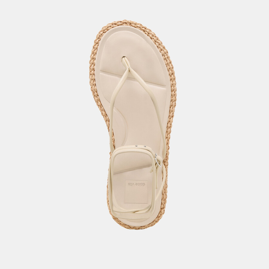 cove sandalen aus cremefarbenem leder