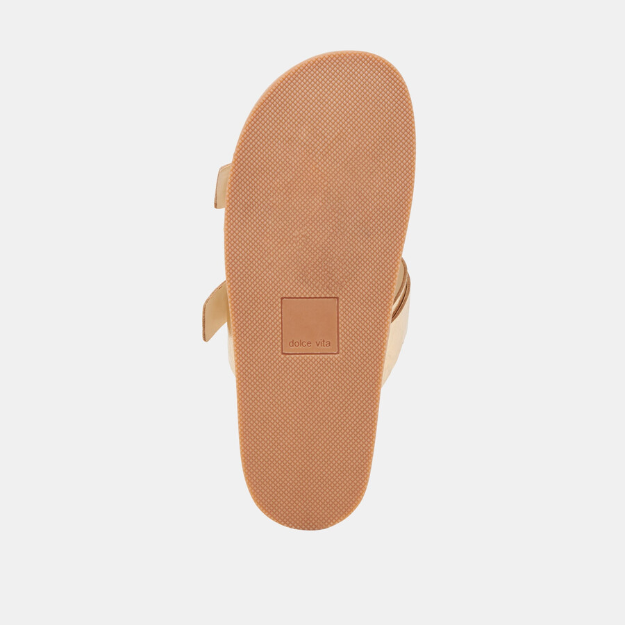 soya sandalen goldfarbenes leder im used-look