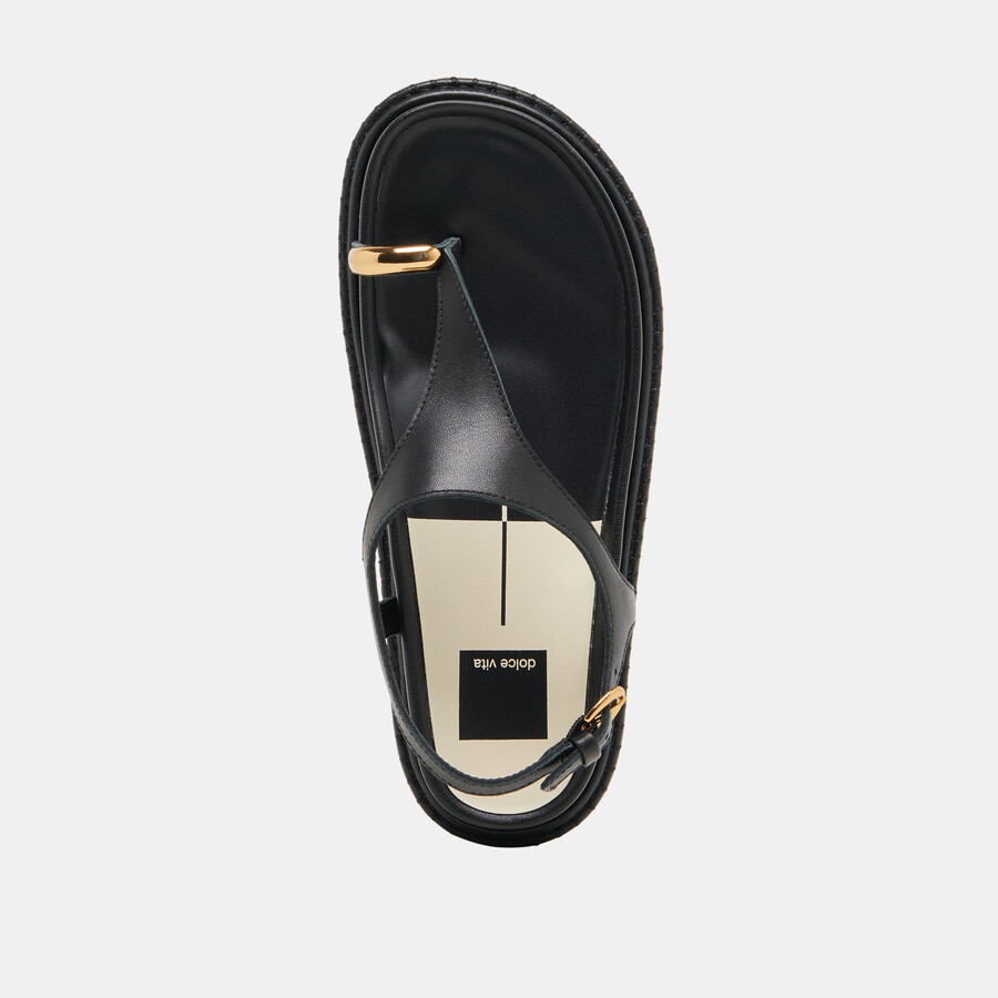 stefan sandalen aus schwarzem leder