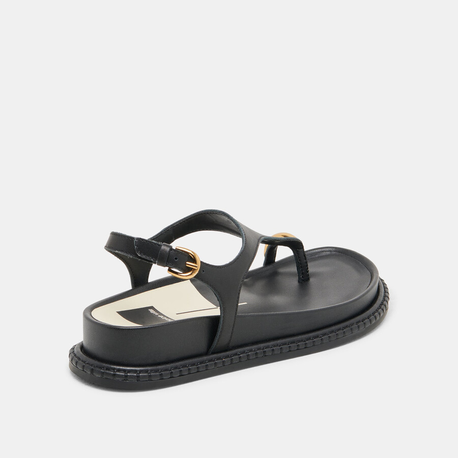 stefan sandalen aus schwarzem leder
