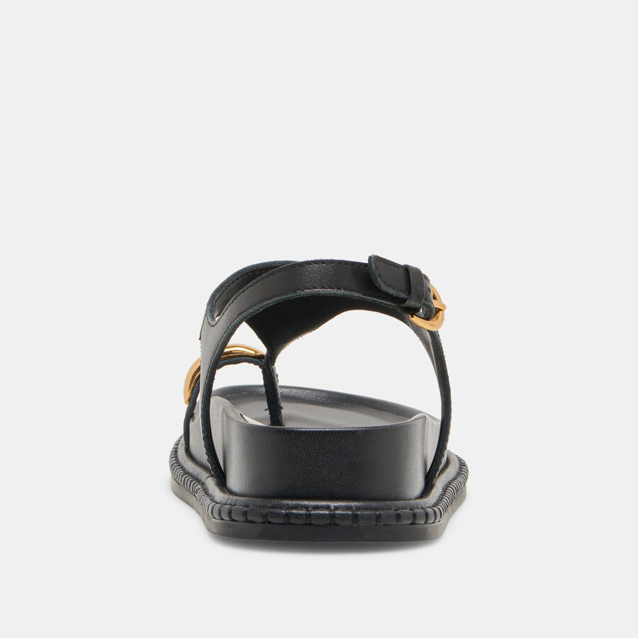 stefan sandalen aus schwarzem leder