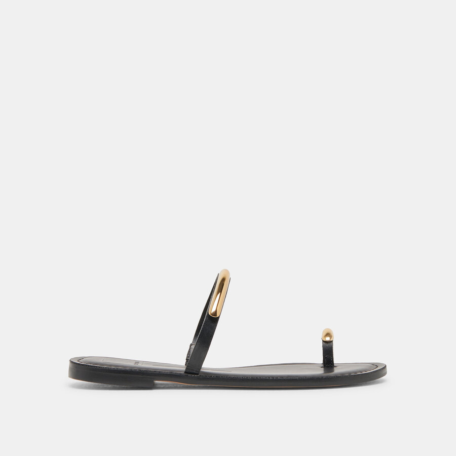 wink sandalen weit schwarz leder