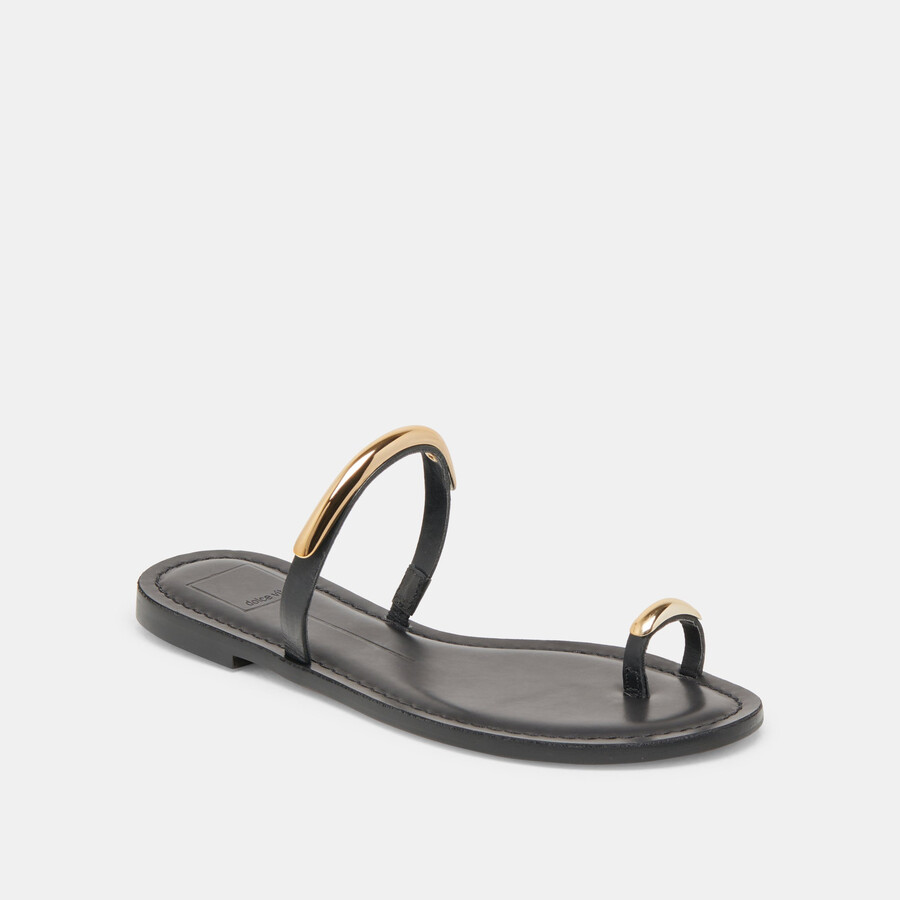 wink sandalen weit schwarz leder