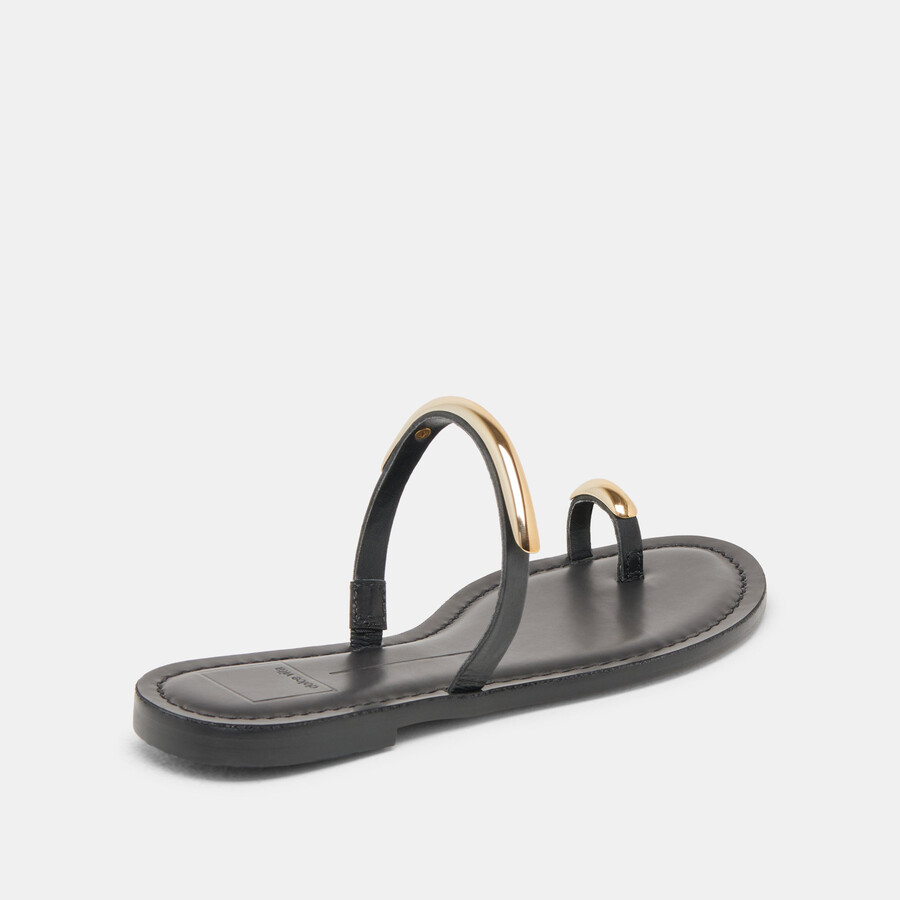 wink sandalen weit schwarz leder