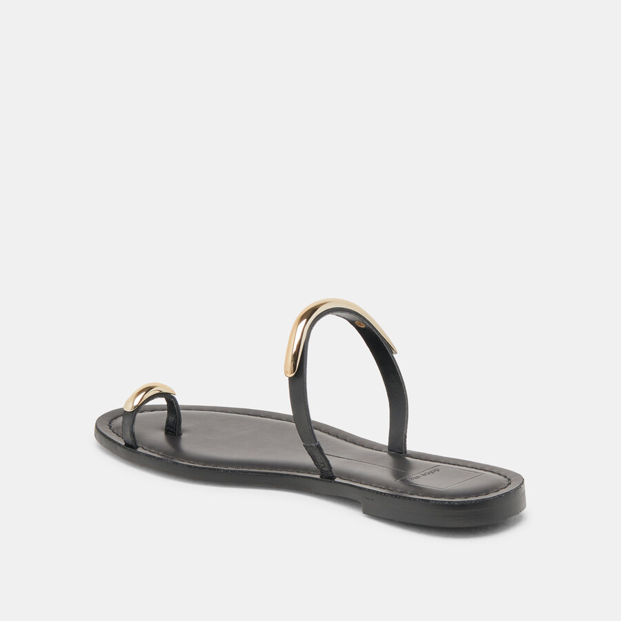 wink sandalen weit schwarz leder