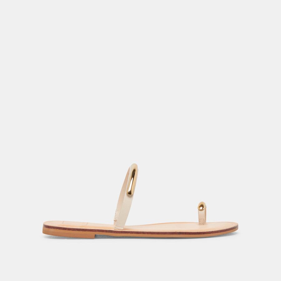 wink sandalen weit aus beigem leder