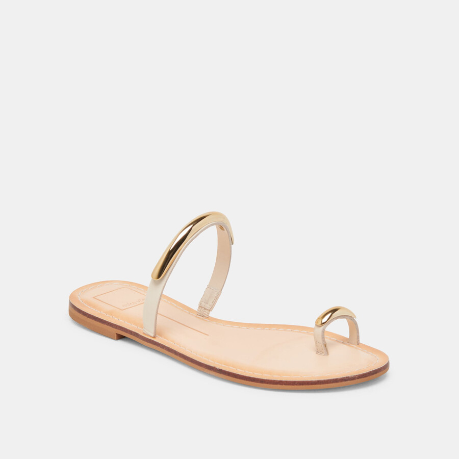 wink sandalen weit aus beigem leder