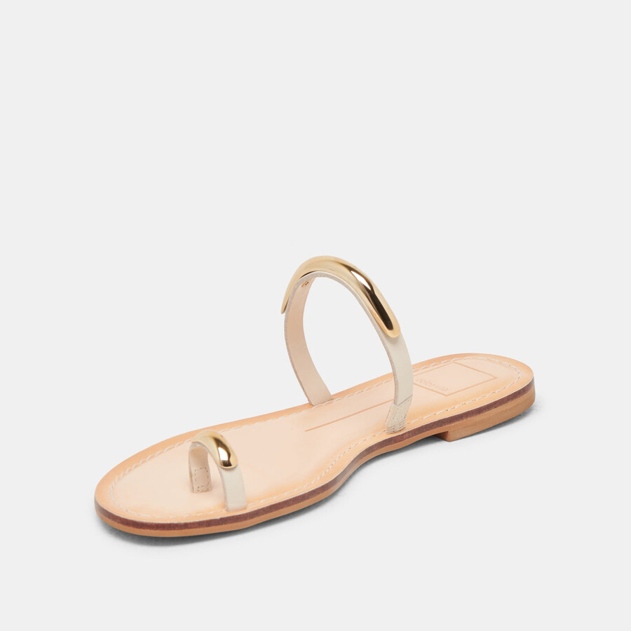wink sandalen weit aus beigem leder
