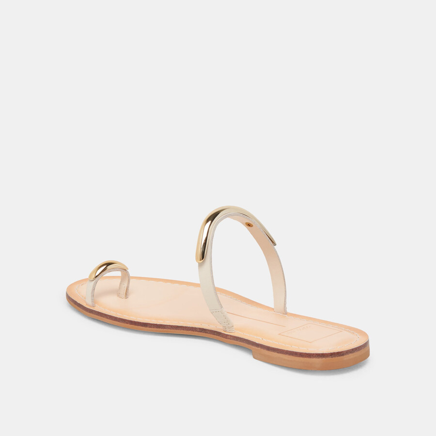 wink sandalen weit aus beigem leder