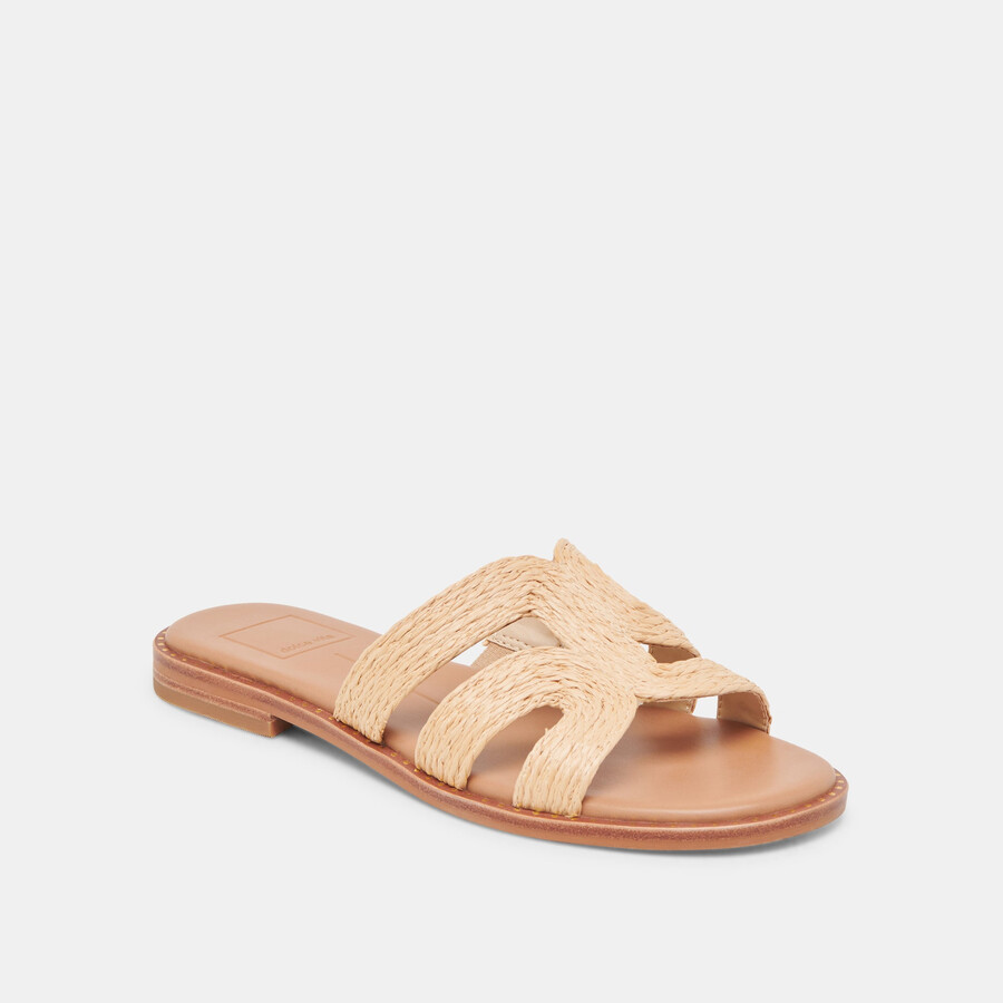 emon weite sandalen hell natur raffia
