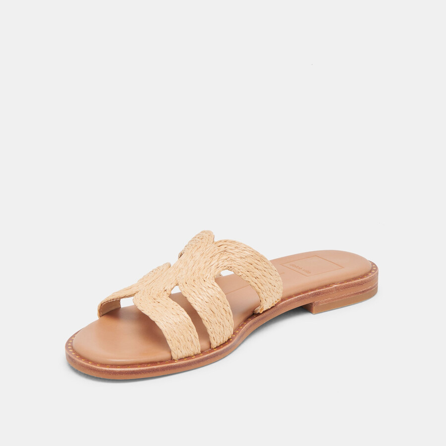 emon weite sandalen hell natur raffia
