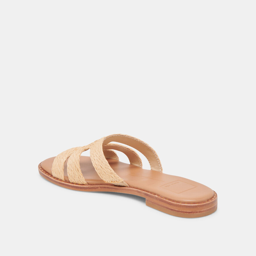 emon weite sandalen hell natur raffia