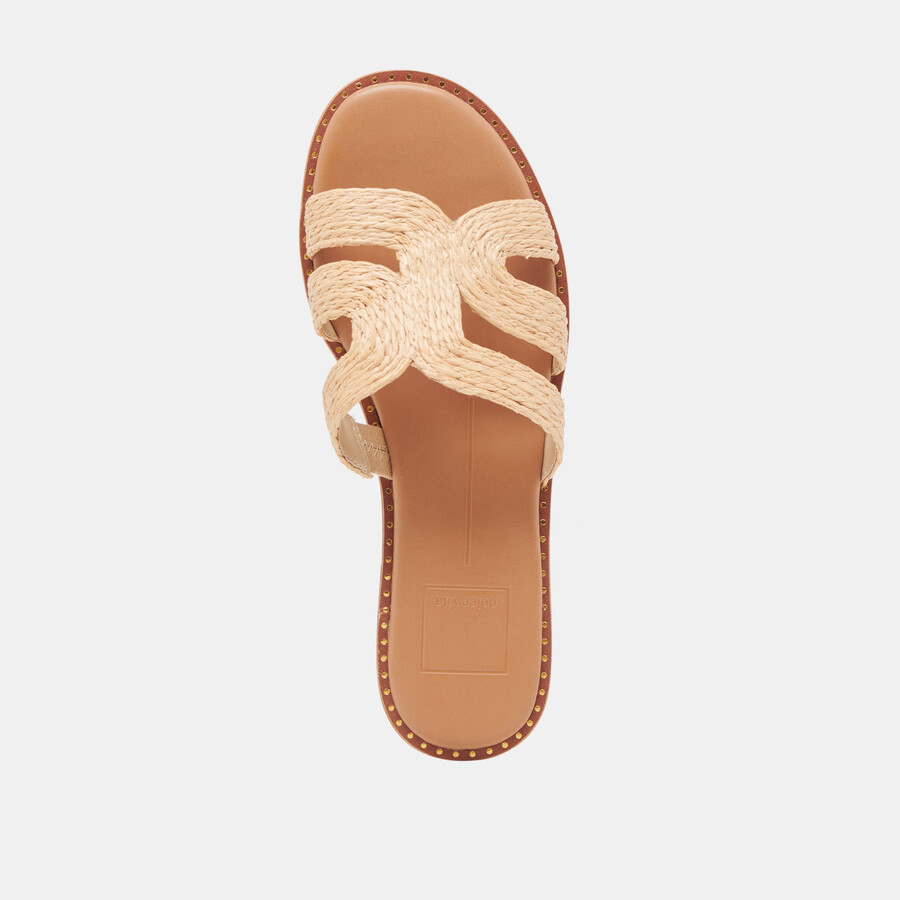 emon weite sandalen hell natur raffia