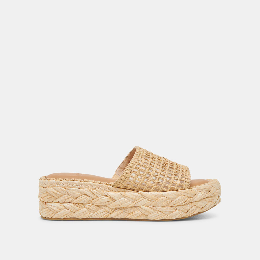 chavi mesh-sandalen aus natürlichem gewebtem raffia