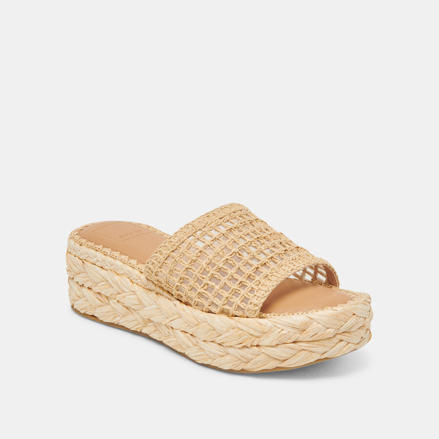 chavi mesh-sandalen aus natürlichem gewebtem raffia