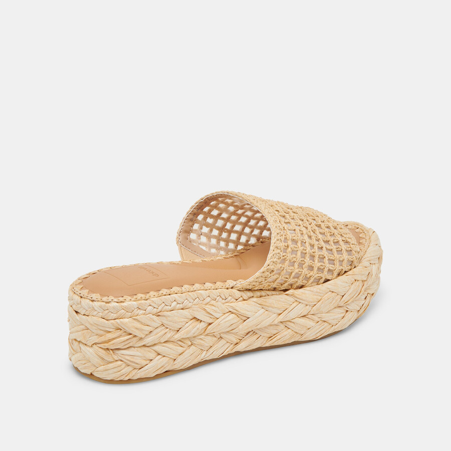 chavi mesh-sandalen aus natürlichem gewebtem raffia