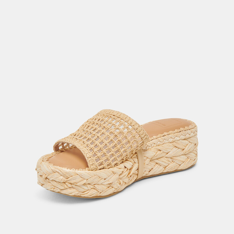 chavi mesh-sandalen aus natürlichem gewebtem raffia