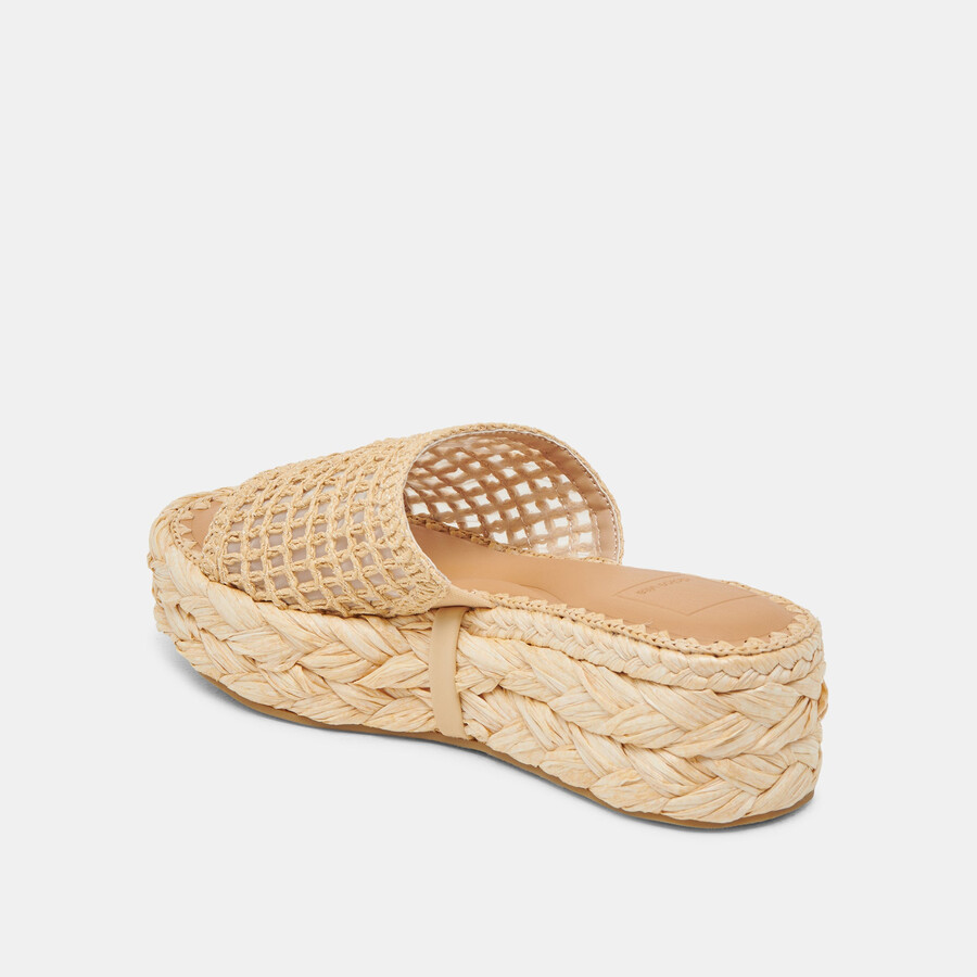 chavi mesh-sandalen aus natürlichem gewebtem raffia
