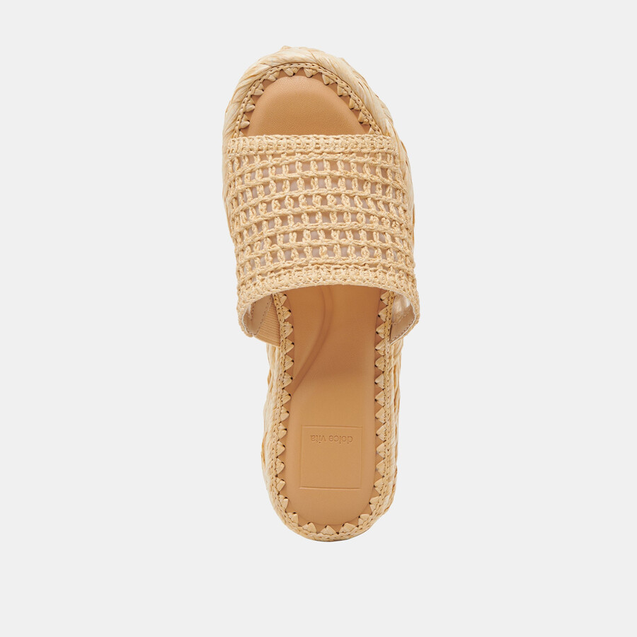 chavi mesh-sandalen aus natürlichem gewebtem raffia