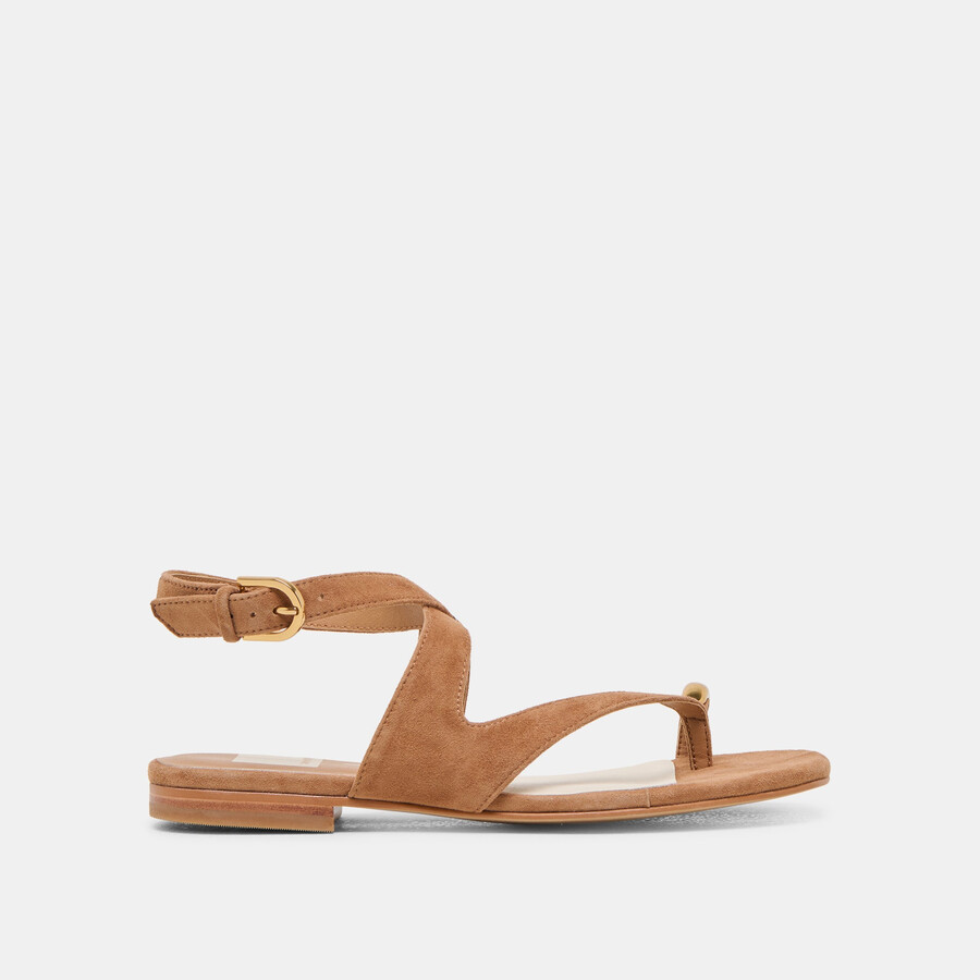 earla sandalen aus braunem wildleder
