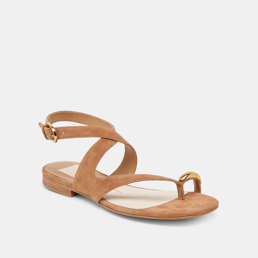 earla sandalen aus braunem wildleder