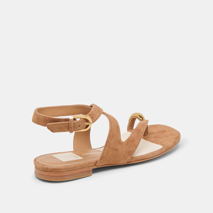 earla sandalen aus braunem wildleder