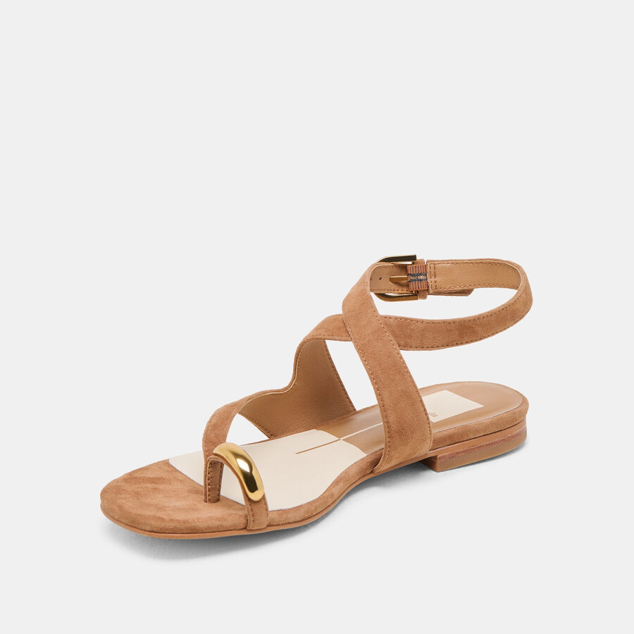 earla sandalen aus braunem wildleder