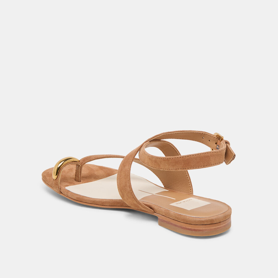 earla sandalen aus braunem wildleder