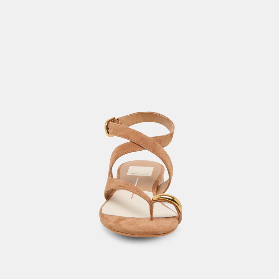 earla sandalen aus braunem wildleder