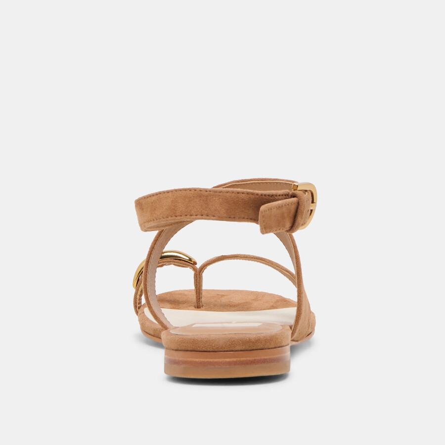 earla sandalen aus braunem wildleder