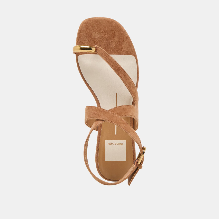 earla sandalen aus braunem wildleder