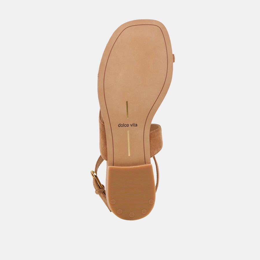 earla sandalen aus braunem wildleder