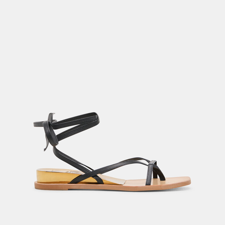 rudie sandalen aus schwarzem leder