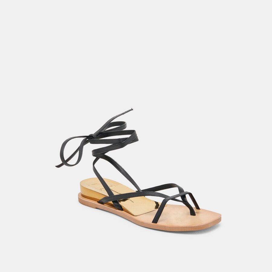 rudie sandalen aus schwarzem leder