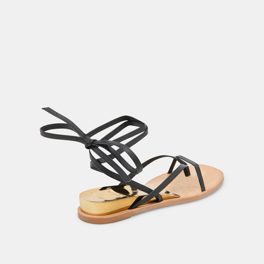 rudie sandalen aus schwarzem leder