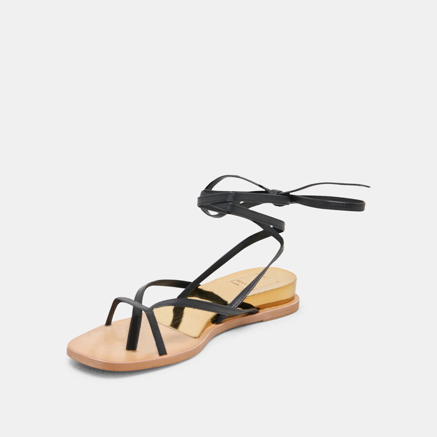 rudie sandalen aus schwarzem leder