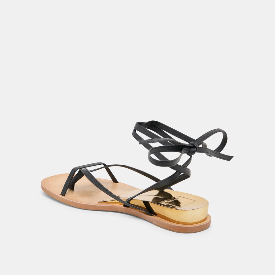 rudie sandalen aus schwarzem leder